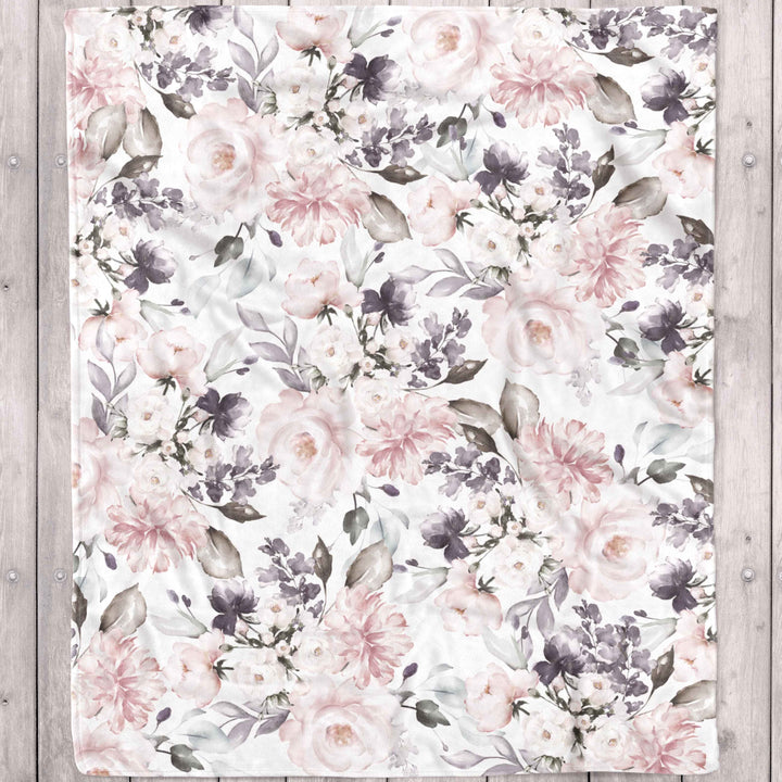 The Romantic Bouquet Mural Bouquet Minky Blanket