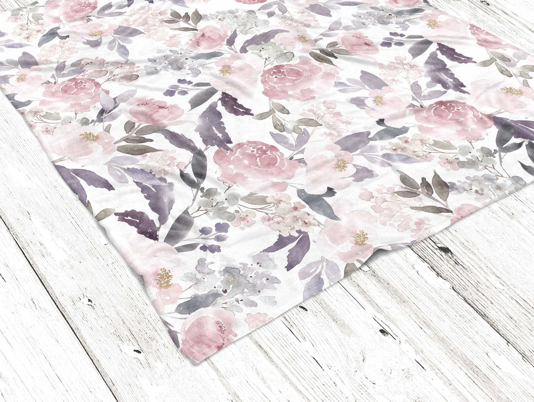 Delicate Forest Floral Minky Blanket