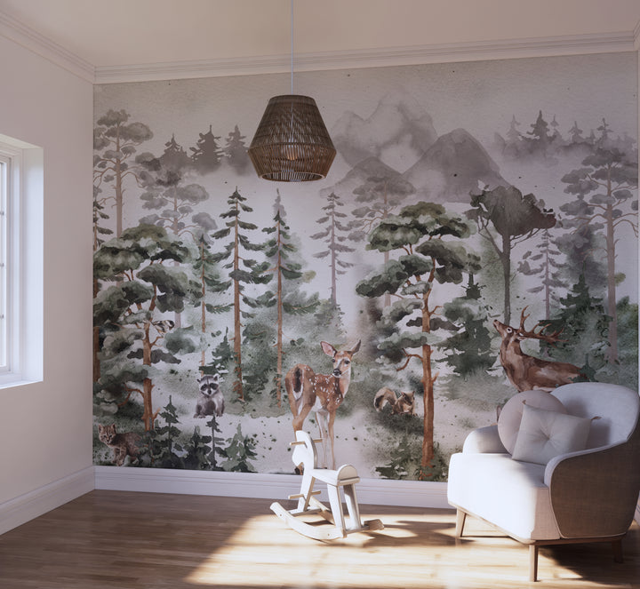 Deer Woodland Mural