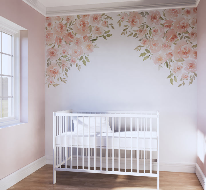 Blushed Roses in Corner Decals