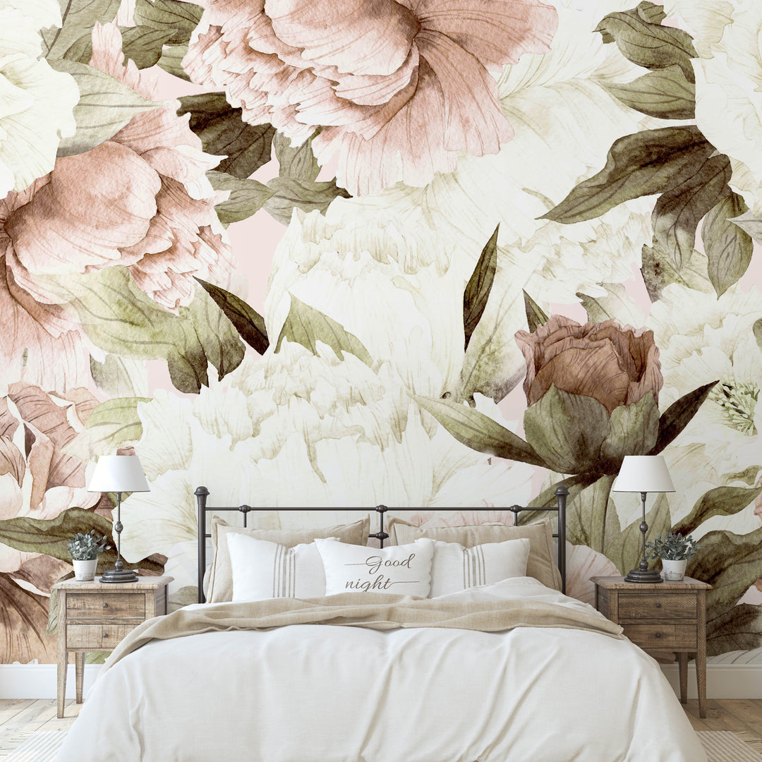 Aurora Wallpaper Mural in Blush