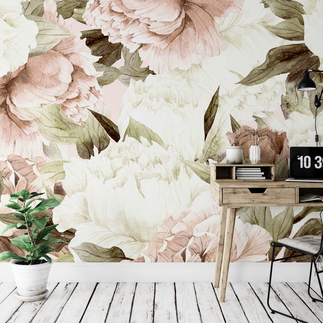 Aurora Wallpaper Mural in Blush