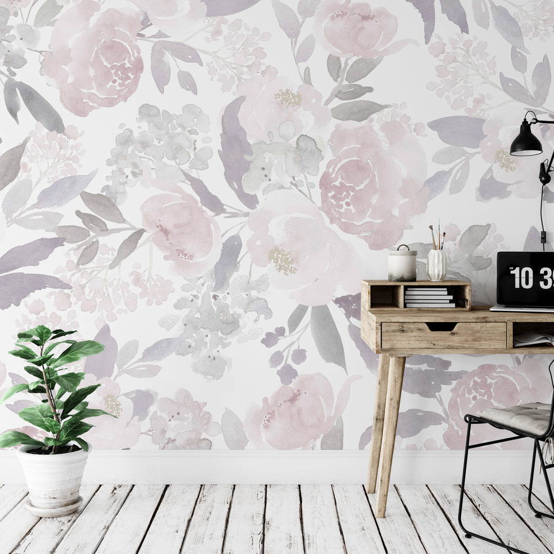 Ultralight Delicate Forest Floral | Peel and Stick Wallpaper | Koko Art Shop