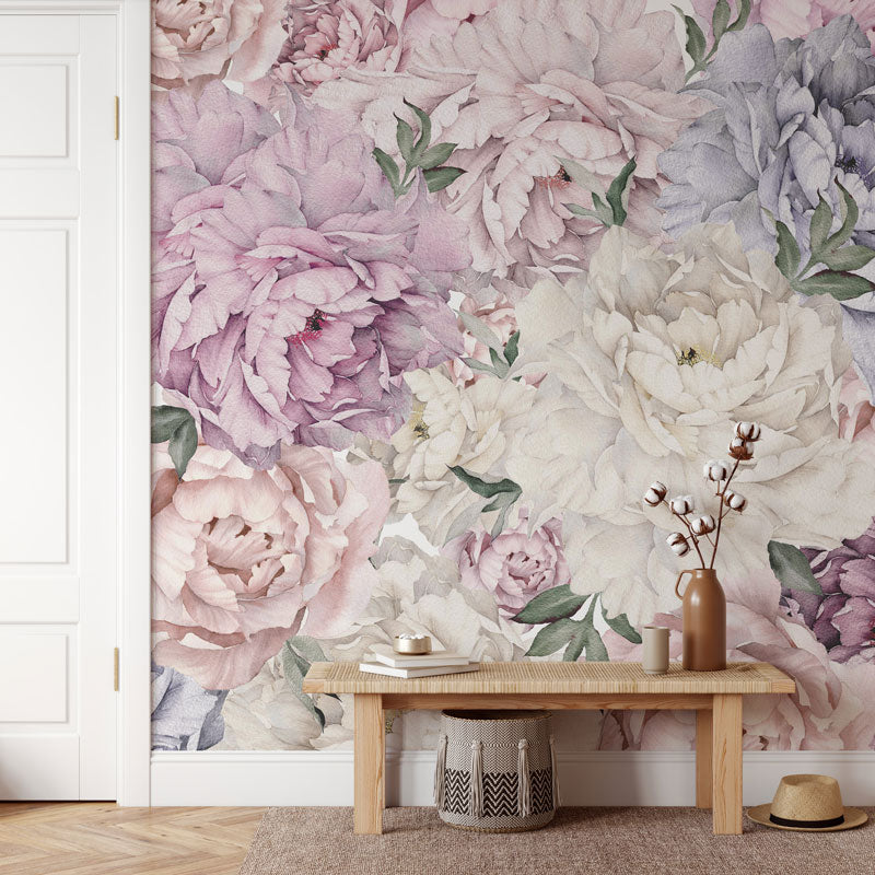 Multicolor Gorgeous Peony Wallpaper Mural