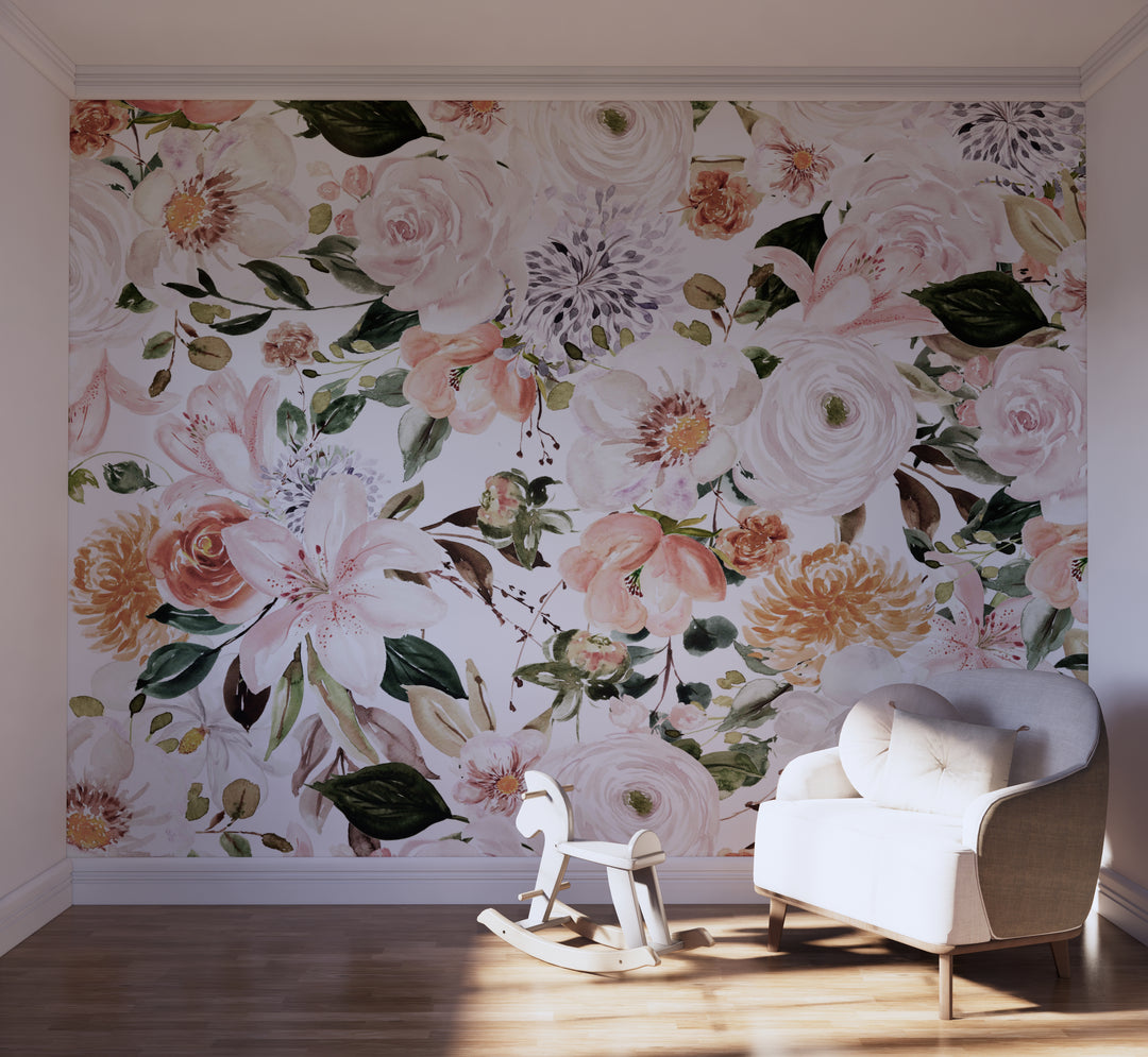 Spring in Blush Wallpaper Mural