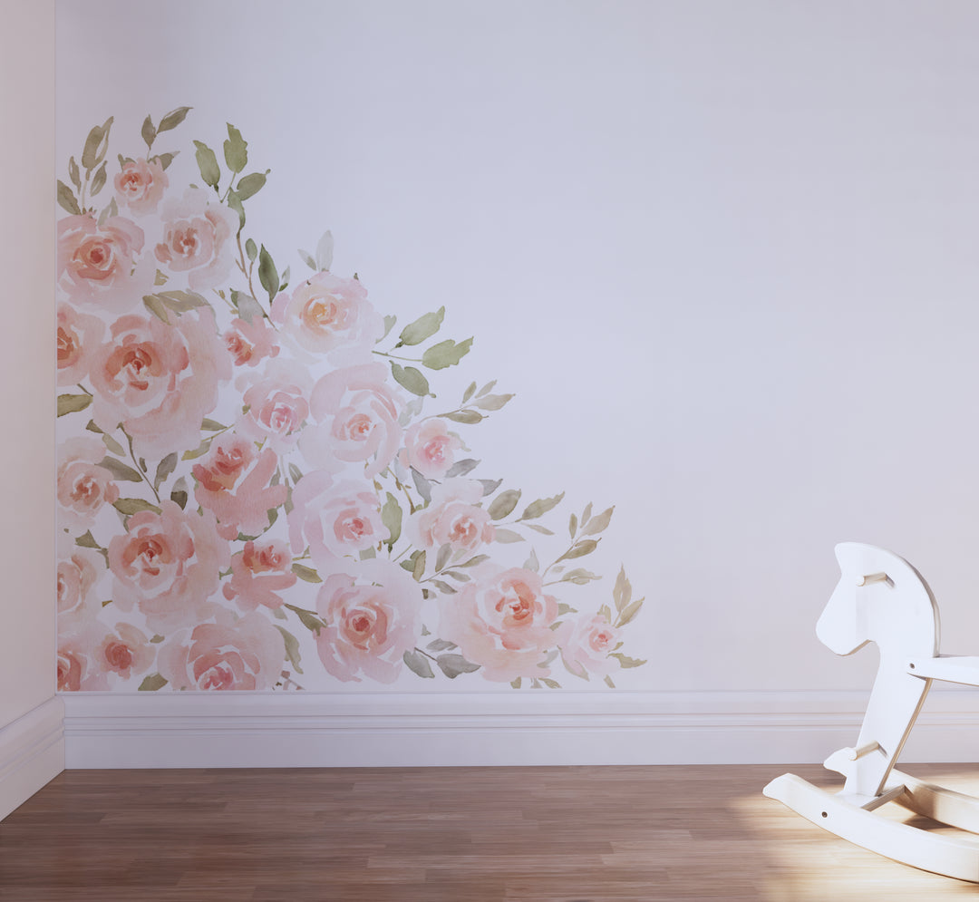 Blushed Roses in Corner Decals