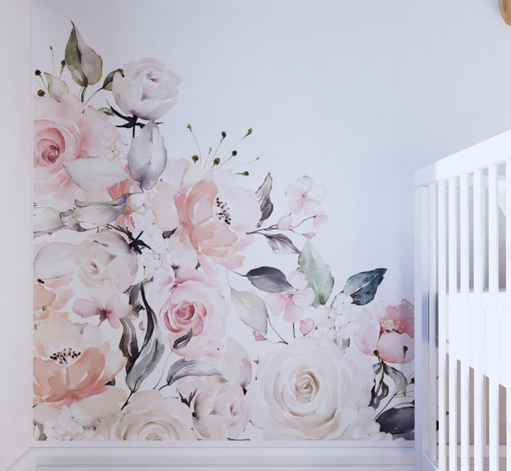 Bouquet in Blush Corner Decal