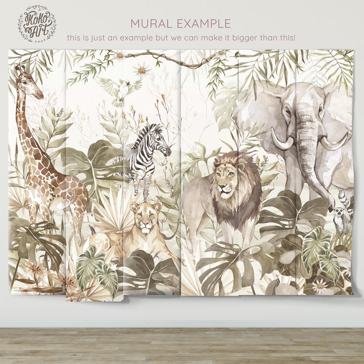 African Jungle Safari Wallpaper Mural