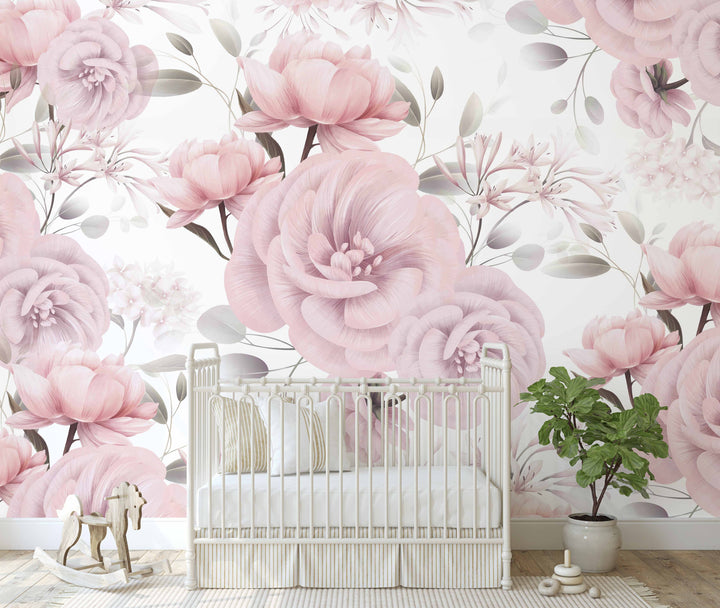 Blush Peony Garden Mural