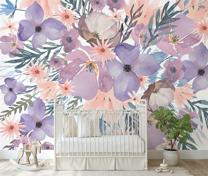 Vibrant Lilac Spring Bloom Mural