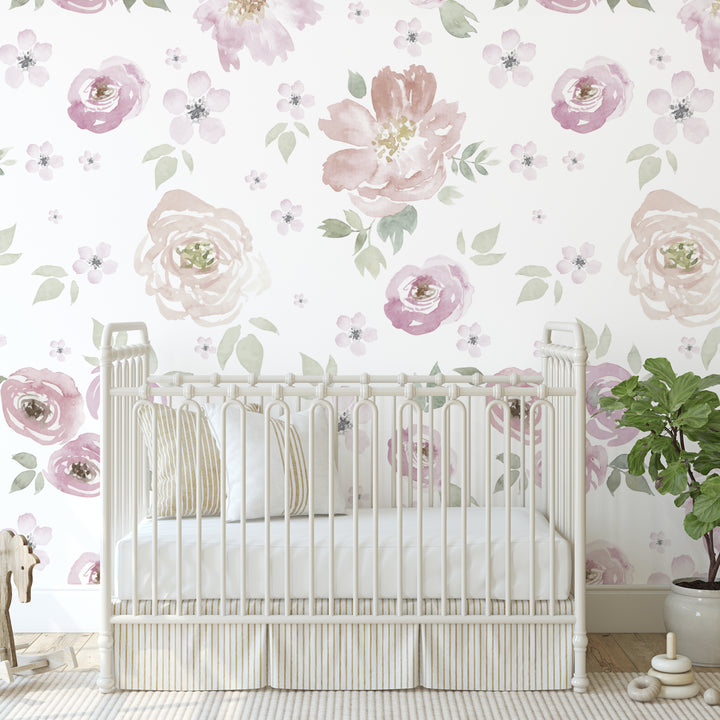 Sweet Baby Floral Wallpaper Mural