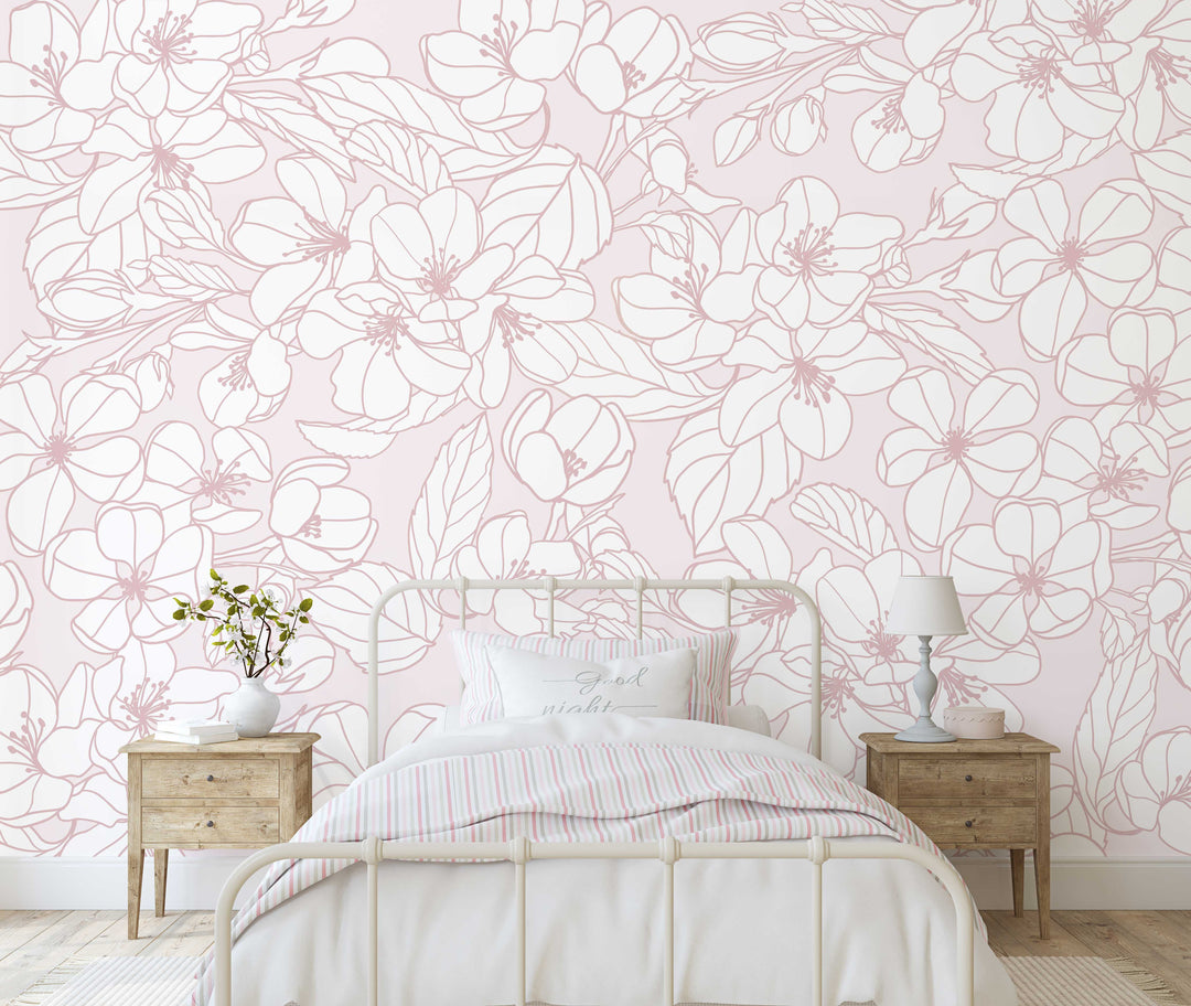 Blush Garden Mural Wallpaper