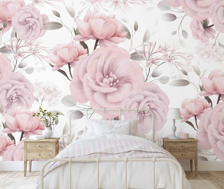 Blush Peony Garden Mural