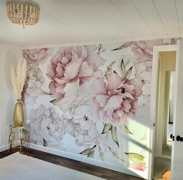 Sweet Pinky Peony Bouquet Mural