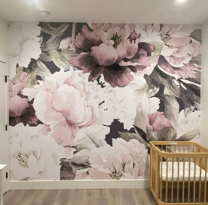 Peonies in Dusty Rose Wallpaper Mural