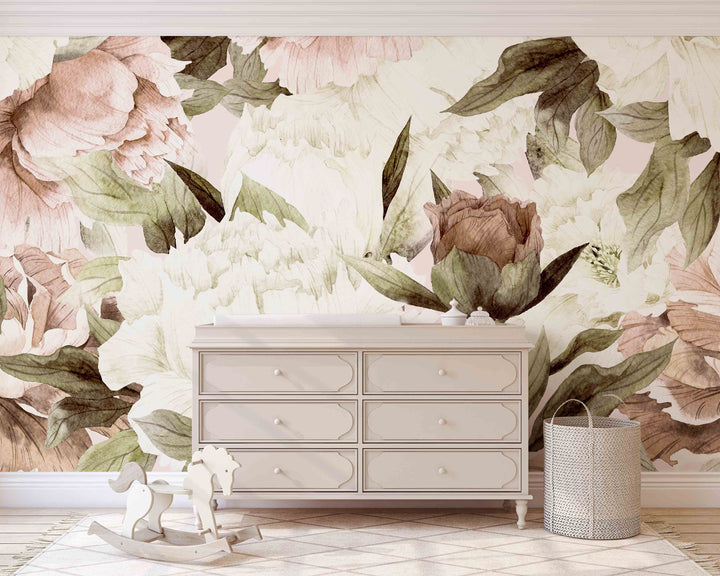 Aurora Wallpaper Mural in Blush