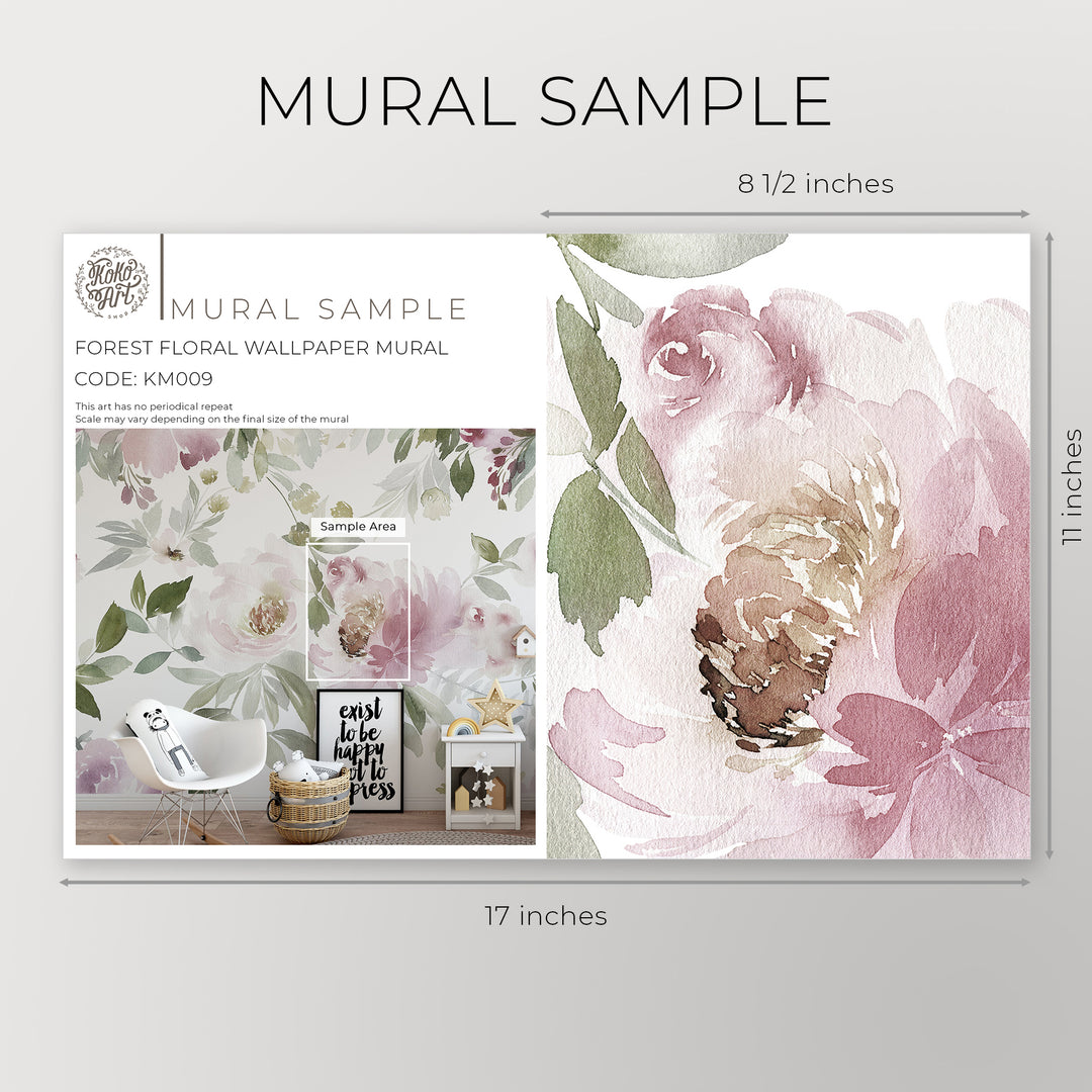 Forest Floral Wallpaper Mural