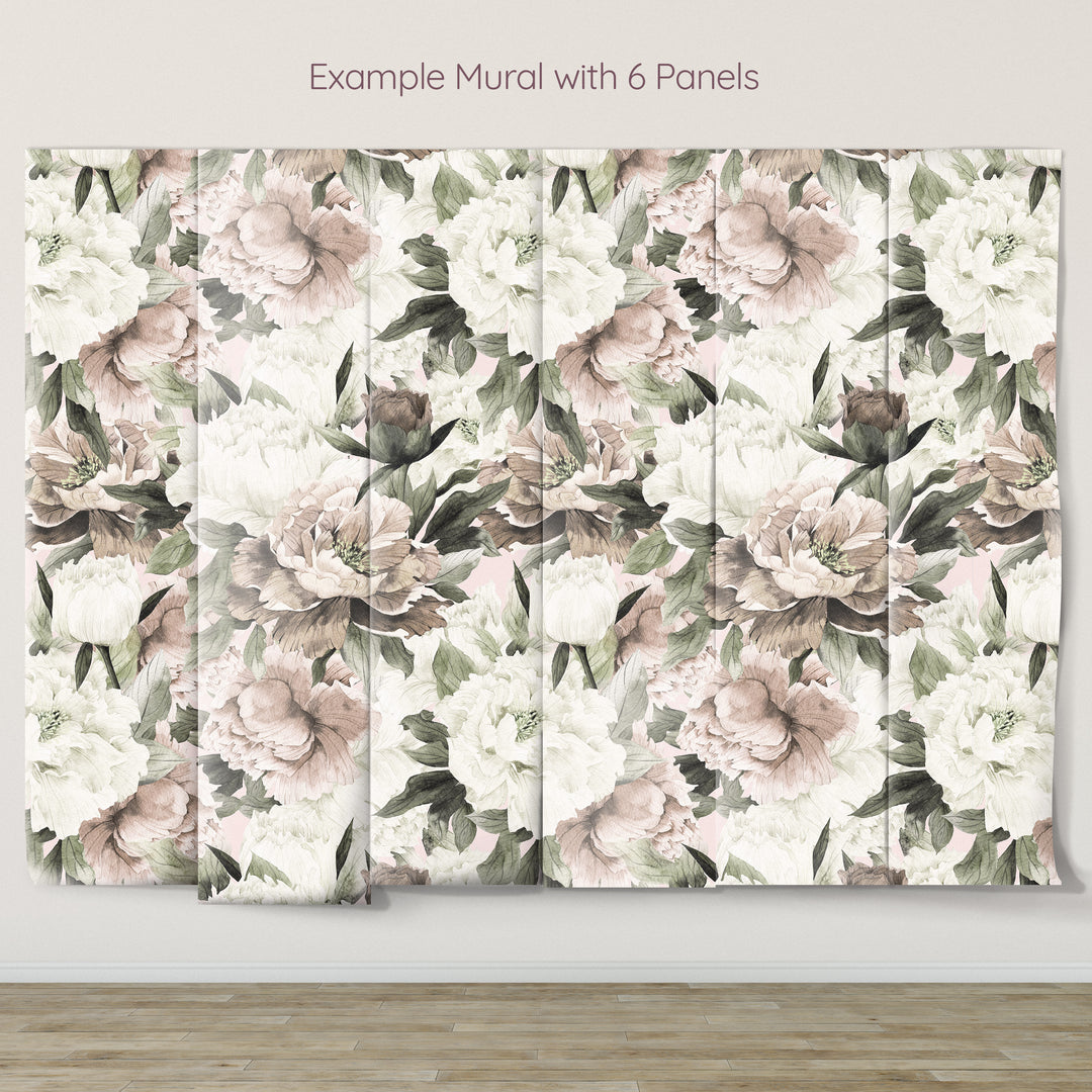 Muted Peony Wallpaper Mural