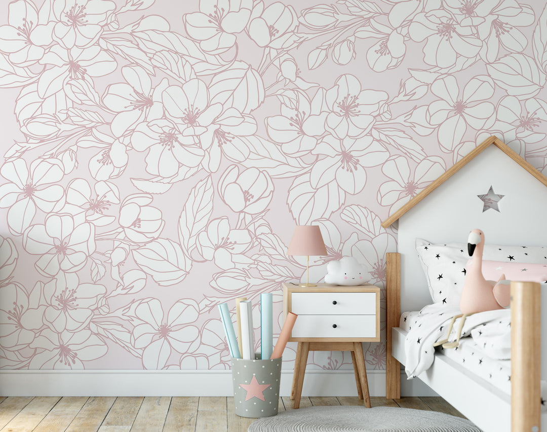 Blush Garden Mural Wallpaper