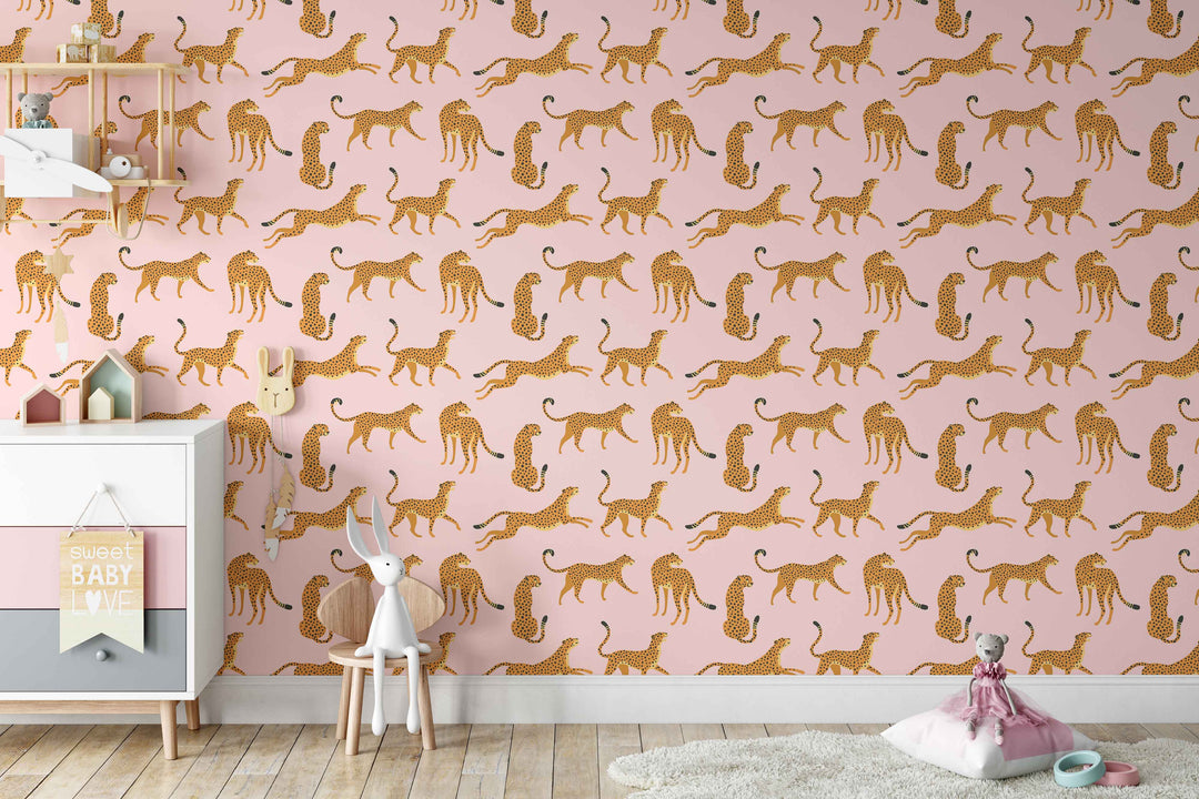 Pink Boho Cheetah Wallpaper