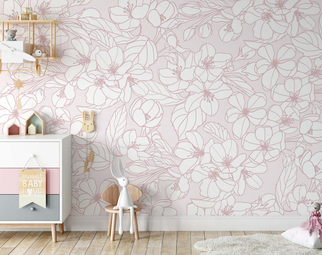 Blush Garden Mural Wallpaper