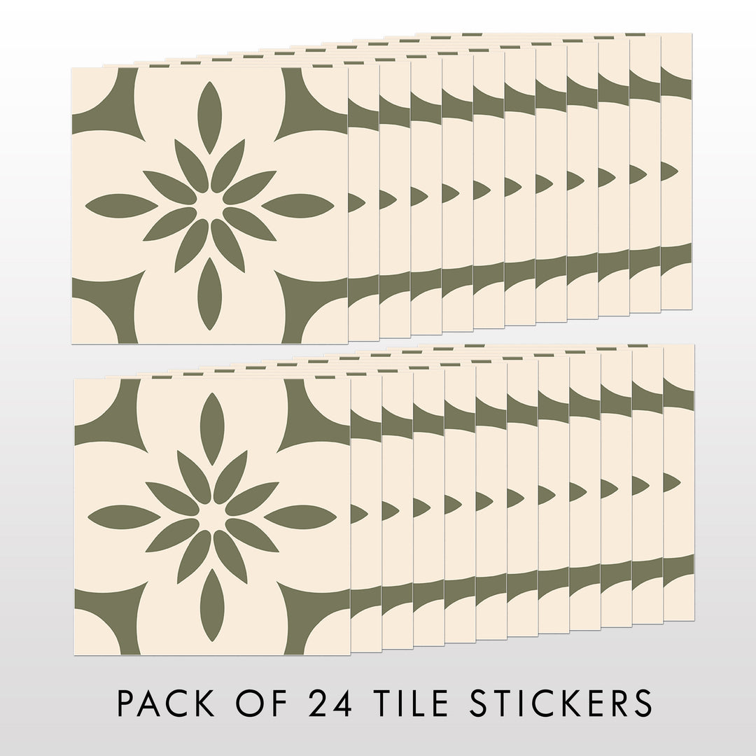 Olive Boho  Pattern Tile Decal Vinyl Stickers Pack