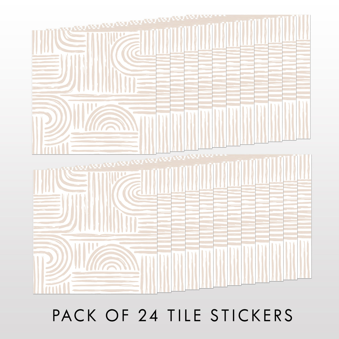 Seamless Rounded Lines Tile Decal Vinyl Stickers Pack