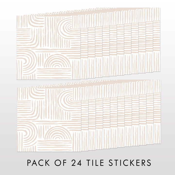 Seamless Rounded Lines Tile Decal Vinyl Stickers Pack