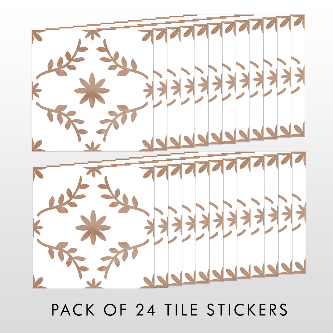 Aged Terracotta Vintage Tile Decal Vinyl Stickers Pack
