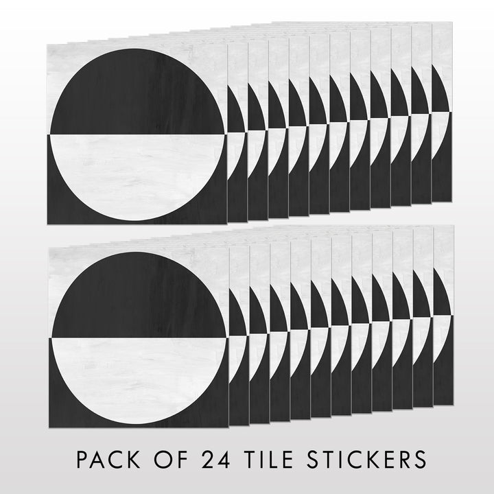 Boho Distressed Black and White Vinyl Tile Decal Stickers Pack