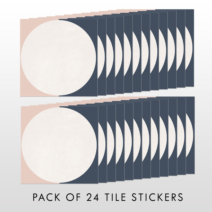 Navy and Pink Tile Decal Vinyl Stickers Pack