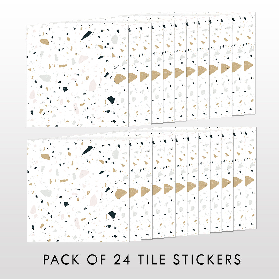 Light Terrazzo Pattern Tile Decal Vinyl Stickers Pack