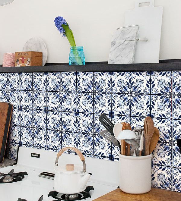 Paquete de pegatinas de vinilo con calcomanías para azulejos índigo