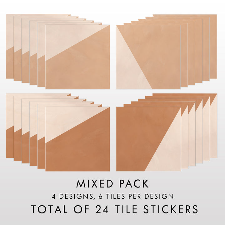 Boho Abstract Shapes Neutral Tile Decal Vinyl Stickers Pack