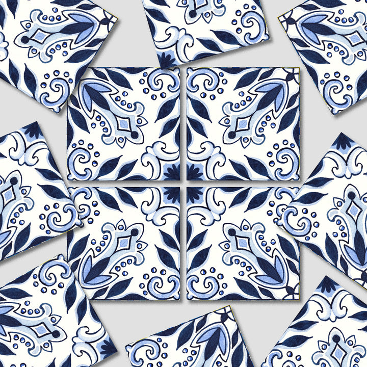Paquete de pegatinas de vinilo con calcomanías para azulejos índigo