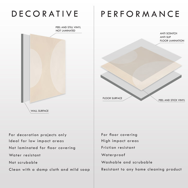 Paquete de pegatinas de vinilo para azulejos con formas abstractas bohemias ligeras