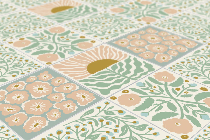Paquete de pegatinas de vinilo con calcomanías para azulejos Retro Vibes