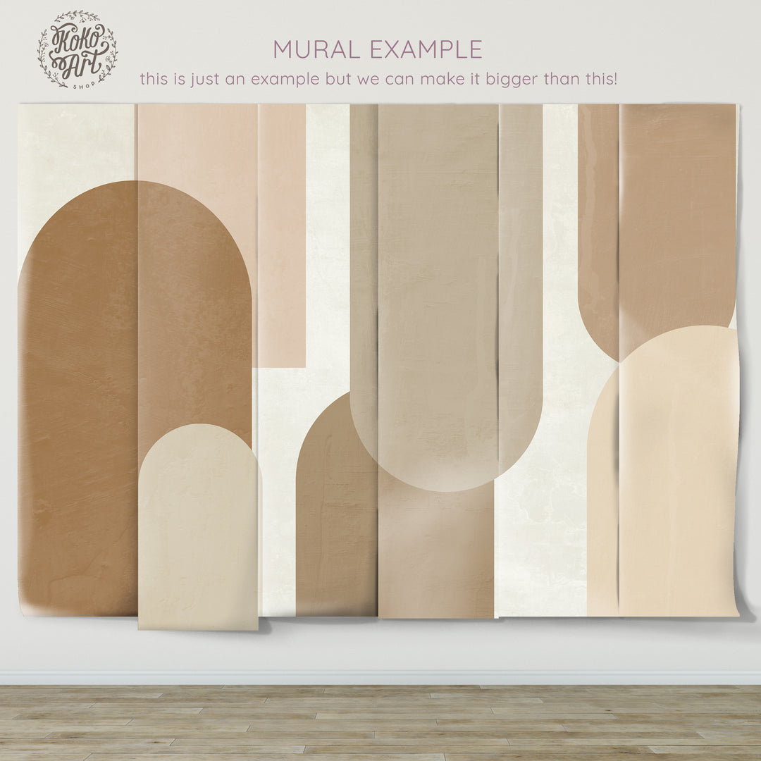 Minimal Neutral Arches Mural