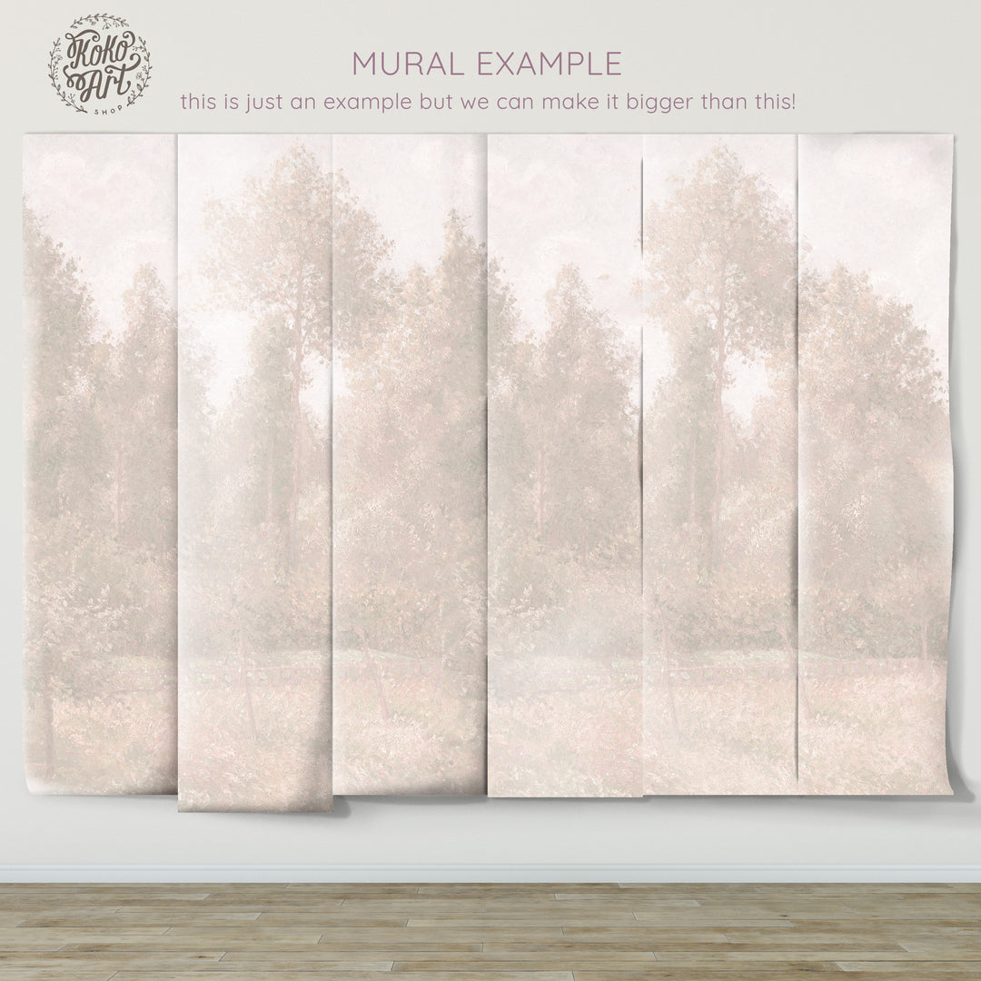 Light Antique Forest Mural
