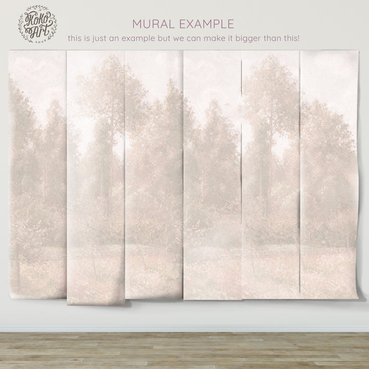 Light Antique Forest Mural