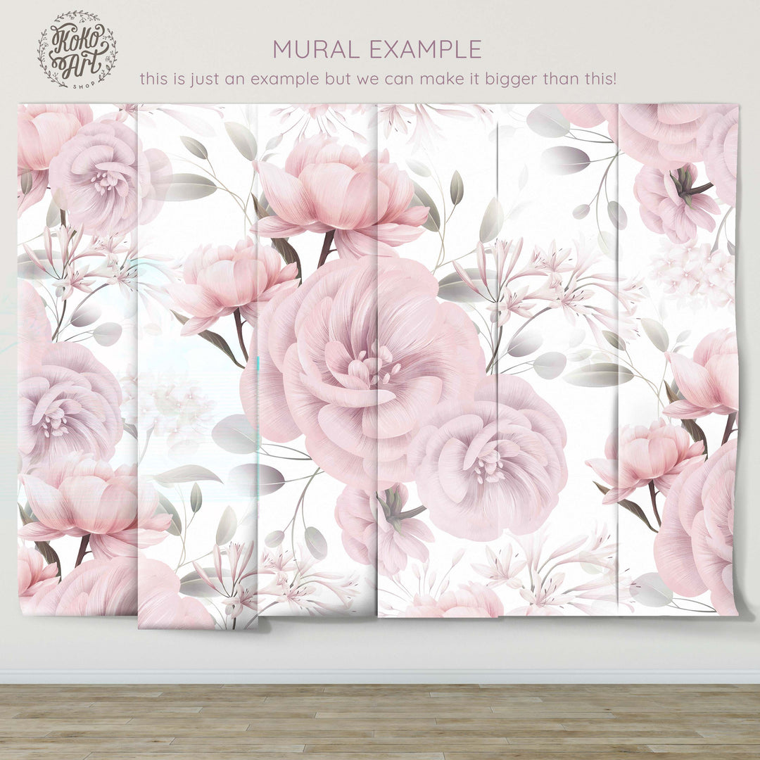 Blush Peony Garden Mural