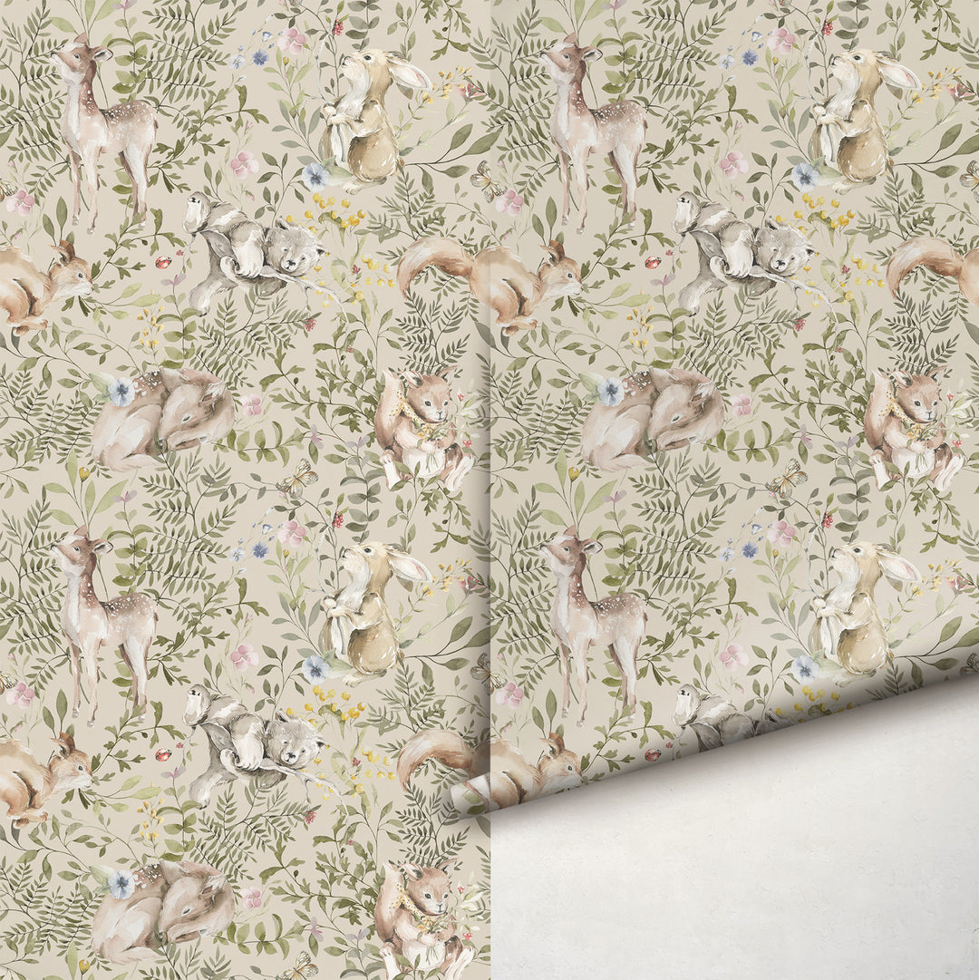 Woodland Forest Neutral Wallpaper