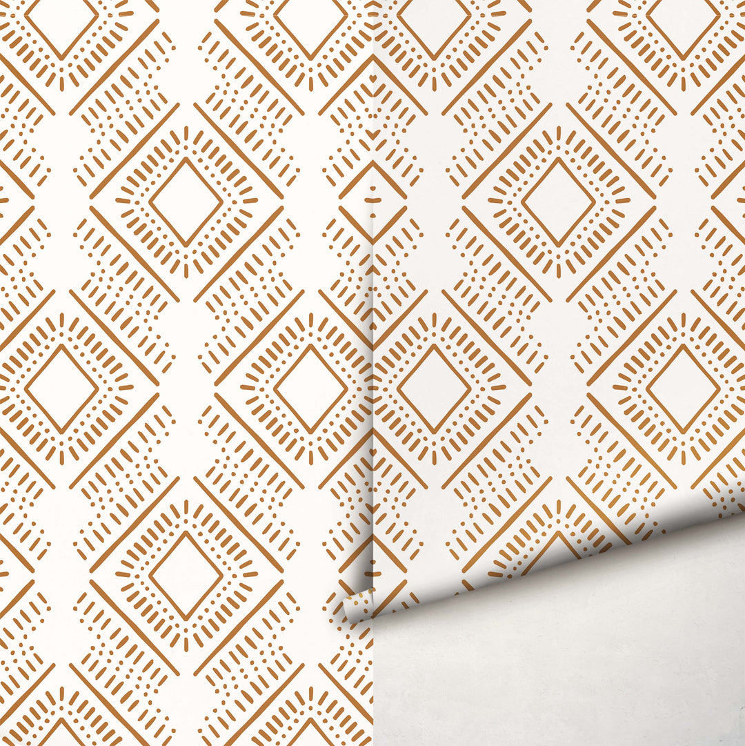 Terracotta Ethnic Wallpaper