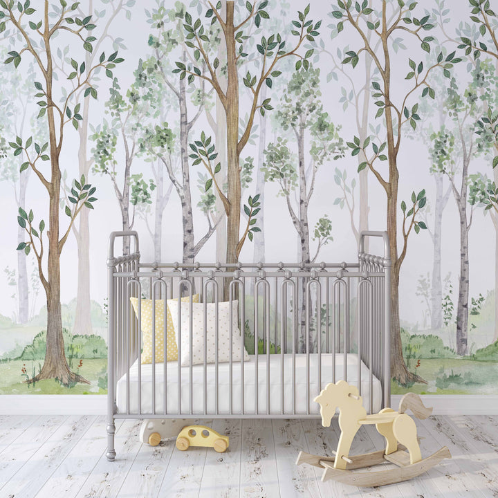 Woodland Forest Trees Mural