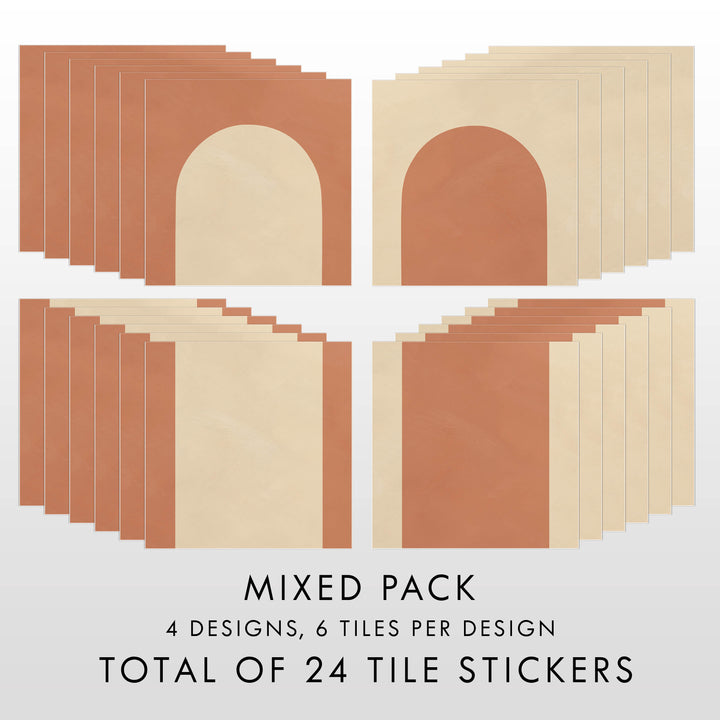 Terracotta and Light Neutral Tile Decal Vinyl Stickers Pack