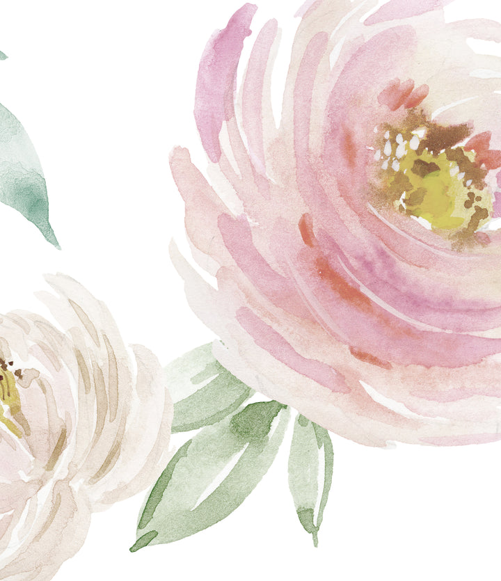 Watercolor Rose Wallpaper Mural