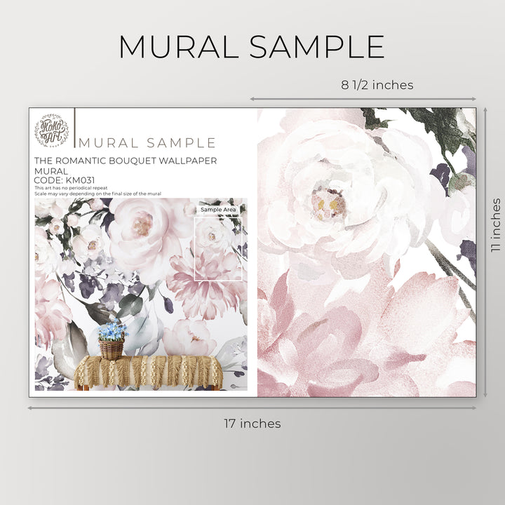 The Romantic Bouquet Wallpaper Mural | Removable Peel and Stick 