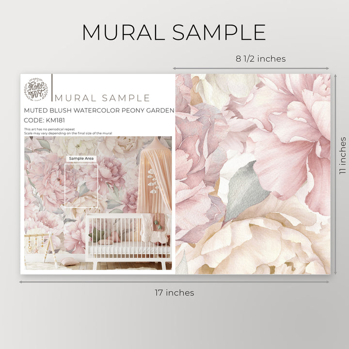 Muted Blush Watercolor Peony Garden