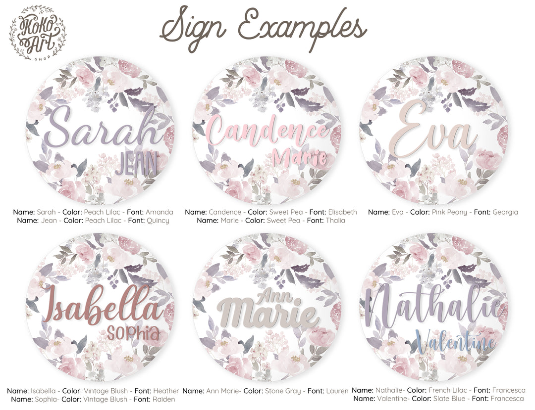Delicate Forest Floral Custom Round Name