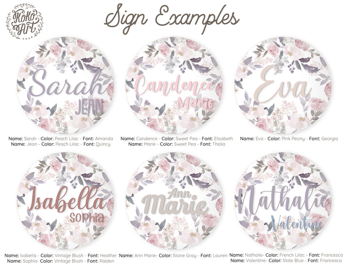 Delicate Forest Floral Custom Round Name